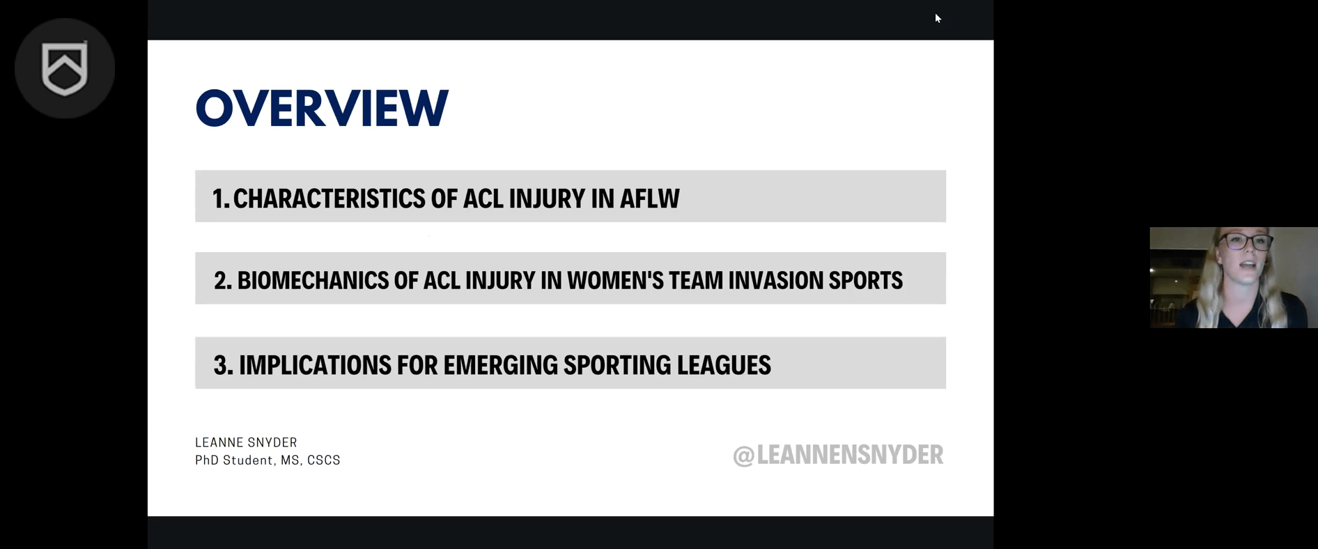 Leanne Snyder - ACL Injury in Australian Rules Women's Football: Implications for Emerging Sports