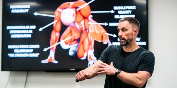 Dr. Matt Jordan presents during the Strength and Power Performance Course at CSI Calgary in Calgary, AB, on May 6, 2019.