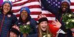 Kaille Humphries & Heather Moyse celebrate their Gold Medal Performance at Sochi